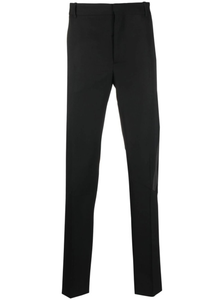 Pantaloni eleganti Alexander McQueen negri din lana si matase