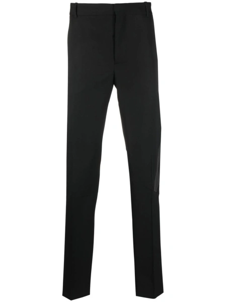 Pantaloni eleganti Alexander McQueen negri din lana si matase