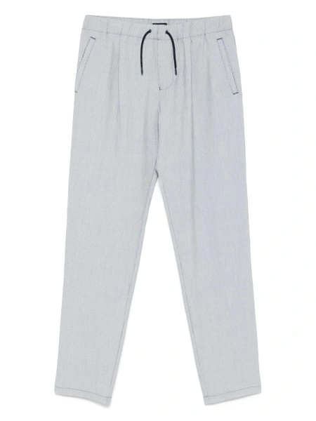 Pantaloni Emporio Armani albastri din vascoza si elastan