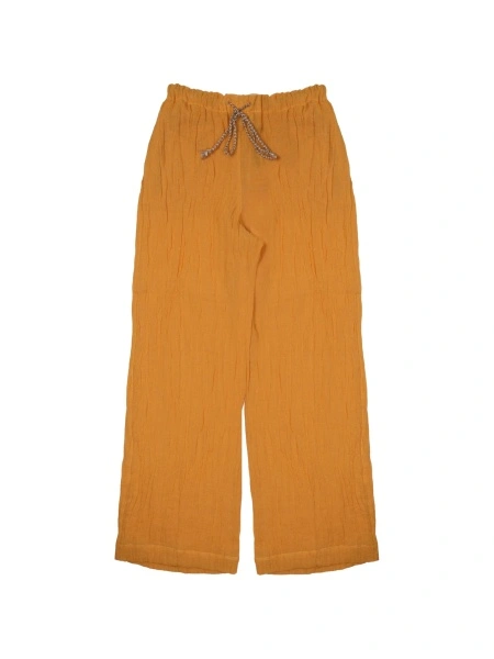 Pantaloni evazati 120% LINO portocalii din in si bumbac
