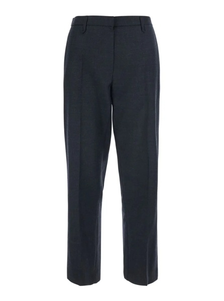 Pantaloni 'Finn' Gray Pants with hidden front closure in Blend wool for women