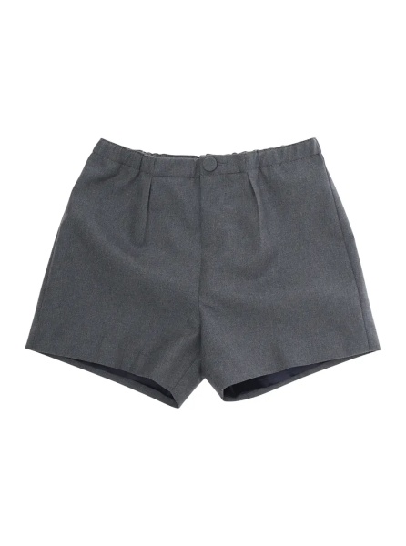 Pantaloni Grey Shorts with Elastic Waist and Logo Lettering in Fabric Baby