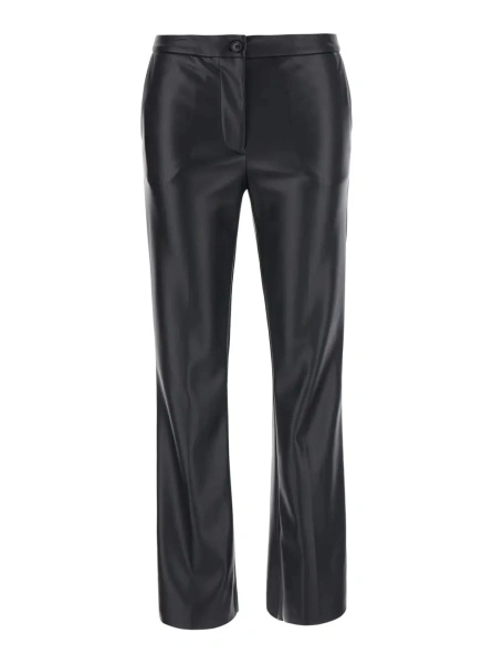 Pantaloni Jucca negri din piele ecologica
