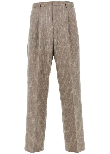 Pantaloni Linen and wool pants with darts