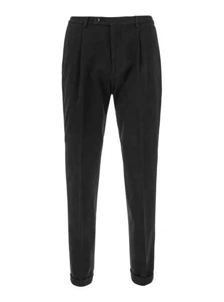 Pantaloni MICHAEL COAL maro din bumbac