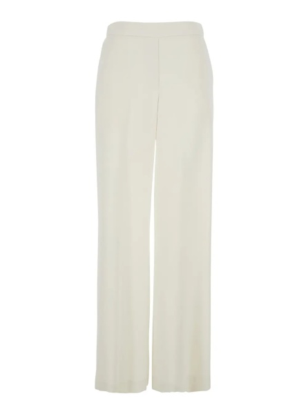 Pantaloni P.A.R.O.S.H. Pants with Elastic Waist and Wide Leg in White Fabric for Women
