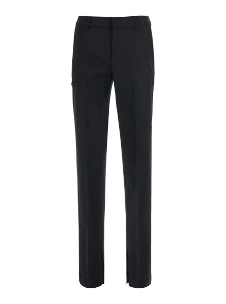 Pantaloni PT TORINO negri din lana 'London'