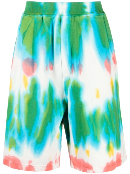 Pantaloni scurti DSQUARED2 verzi din bumbac
