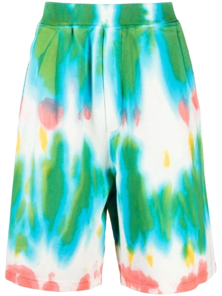 Pantaloni scurti DSQUARED2 verzi din bumbac