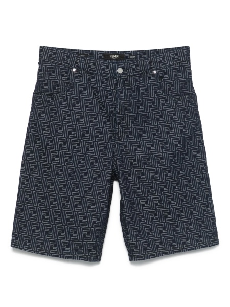 Pantaloni scurti Fendi albastri din bumbac