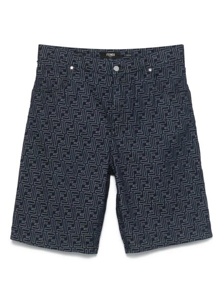 Pantaloni scurti Fendi albastri din bumbac