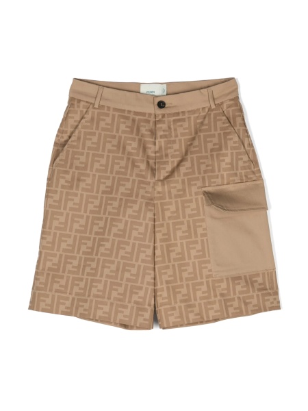 Pantaloni scurti Fendi maro din elastan si bumbac