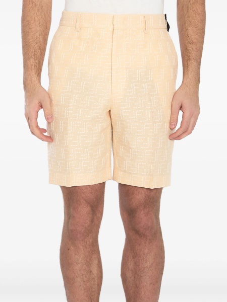 Pantaloni scurti Fendi neutri din bumbac si in