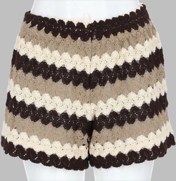 Pantaloni Shorts In Cotone Crochet