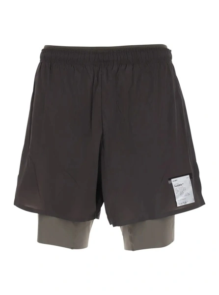 Pantaloni Shorts 'TechSilk 8' with elastic waistband and side pockets in Tech Fabric Brown Men