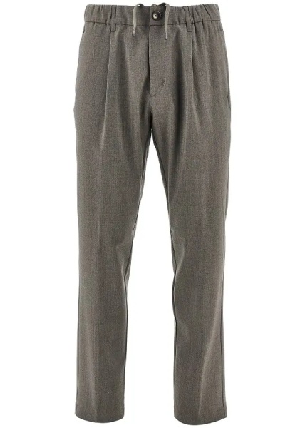 Pantaloni Stretch liht wool pants with drawstring