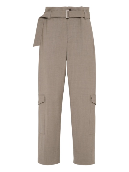 Pantaloni talie inalta Brunello Cucinelli neutri