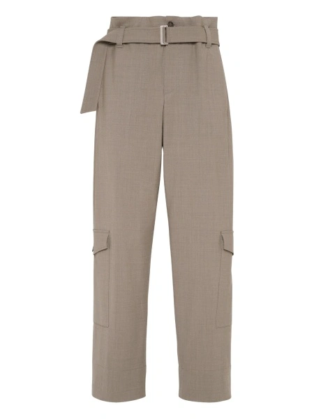 Pantaloni talie inalta Brunello Cucinelli neutri
