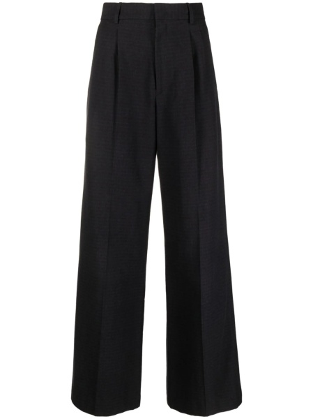Pantaloni talie inalta Isabel Marant albastri din bumbac si vascoza
