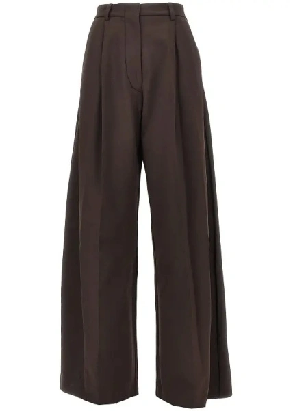 Pantaloni The Latest maro din lana