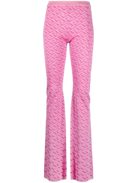 Pantaloni tricotati Versace La Greca roz