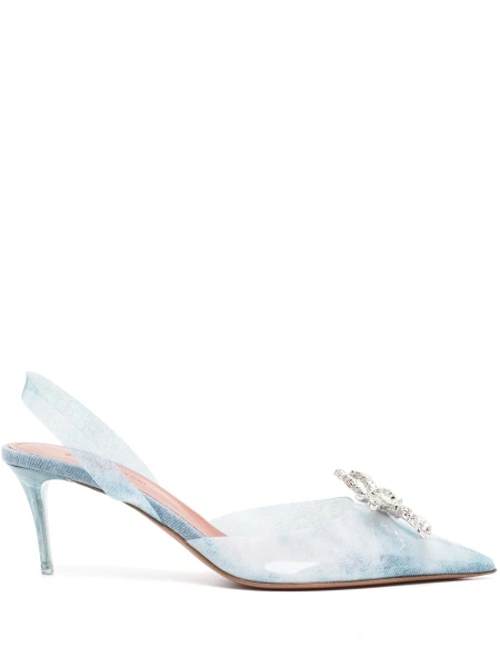 Pantofi cu toc AMINA MUADDI albastri din pvc