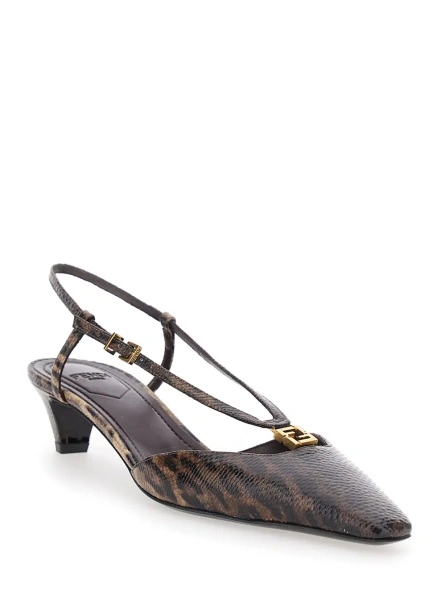 Pantofi cu toc Fendi maro din piele