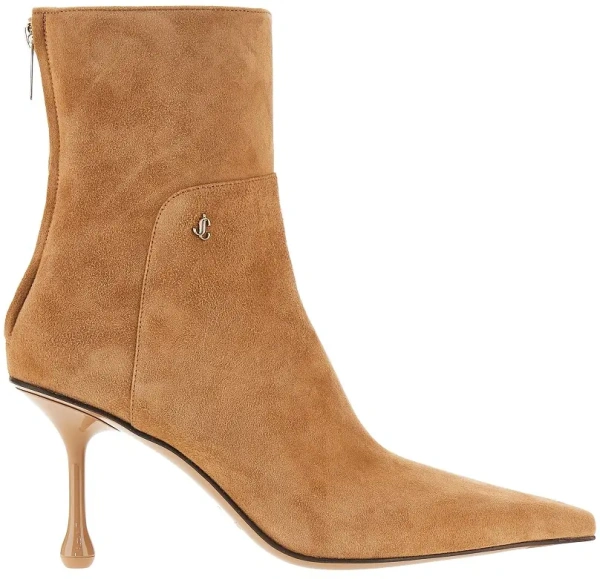 Pantofi cu toc Jimmy Choo maro din piele intoarsa 'Cycas'