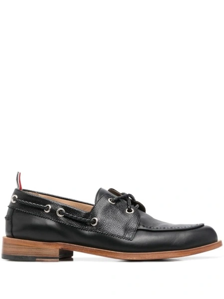 Pantofi de navigatie Thom Browne negri din piele