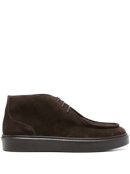 Pantofi Derby Doucal's maro din piele intoarsa