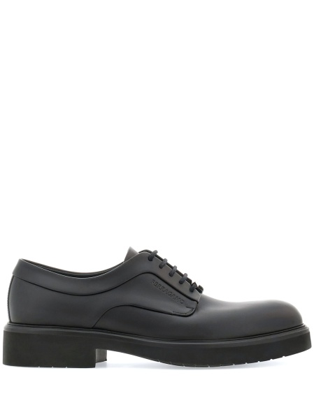 Pantofi Derby Ferragamo negri din piele