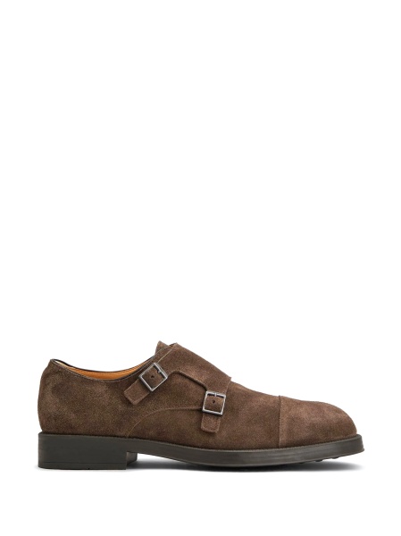 Pantofi Monkstrap TOD'S maro din piele intoarsa