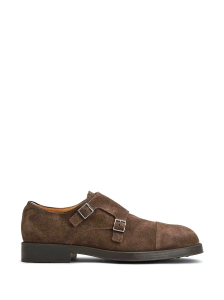 Pantofi Monkstrap TOD'S maro din piele intoarsa