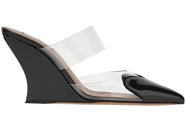 Pantofi PVC and leather 'Le Coeur' wedge mules