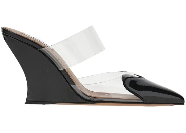 Pantofi PVC and leather 'Le Coeur' wedge mules
