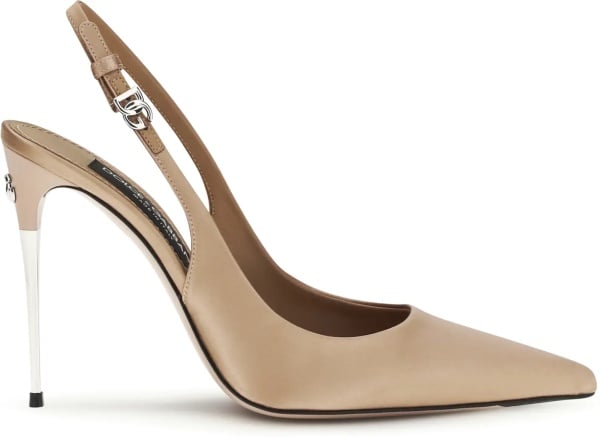 Pantofi Satin Slingback Pumps