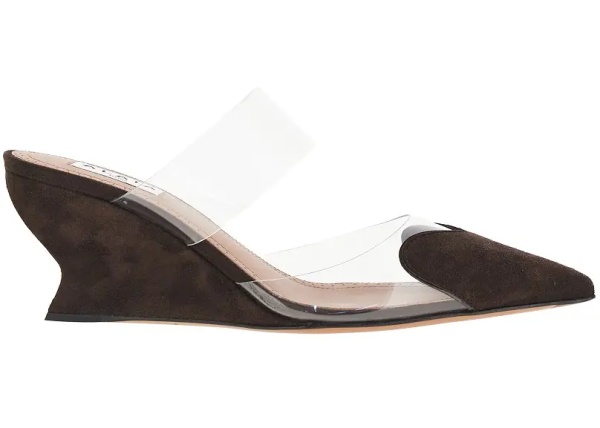 Pantofi Suede leather 'Le Coeur' wedge mules
