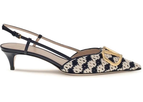 Pantofi VLogo Signature slingback Pumps in crochet fabric