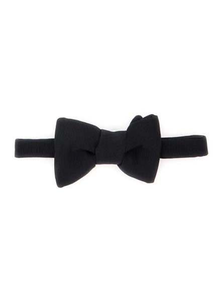 Papioane Black Bow tie with back closure in silk for men