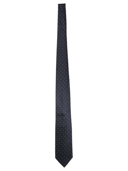 Polka dot silk tie