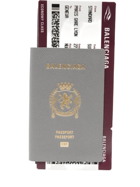 Portofel Balenciaga gri din piele