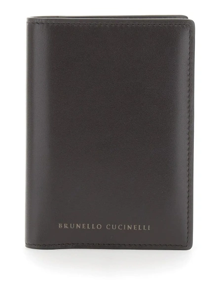 Portofel Brunello Cucinelli maro din piele