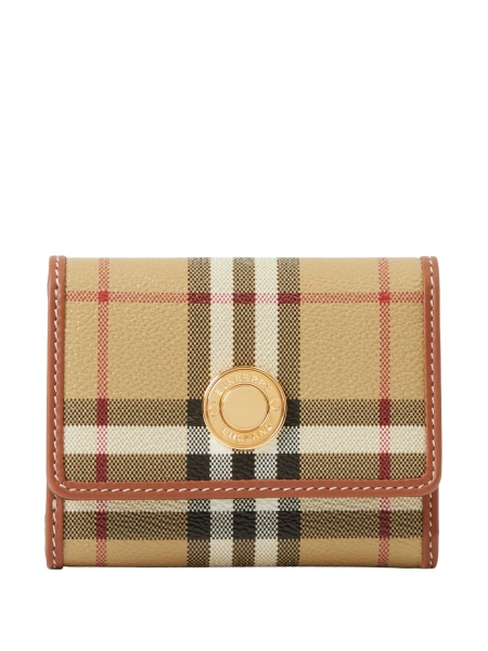 Portofel Burberry vintage check neutru din bumbac si polyester
