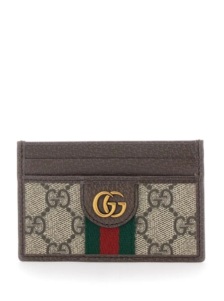 Portofel Gucci 'Ophidia' bej din canvas GG si piele