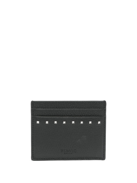 Portofel Valentino Garavani Rockstud negru din piele