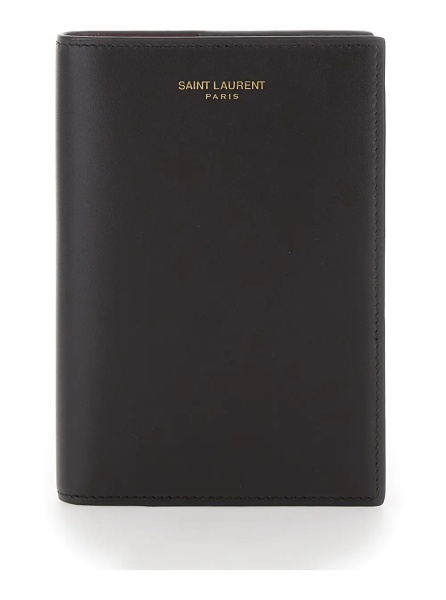 Portofele brown Bicolor document holder with Logo lettering on the front in leather for men