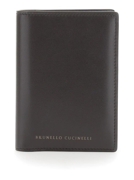Portofele Brown wallet with Logo lettering on the front in leather for women