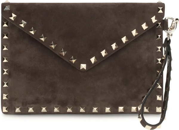 Portofele Medium Rockstud Clutch in suede