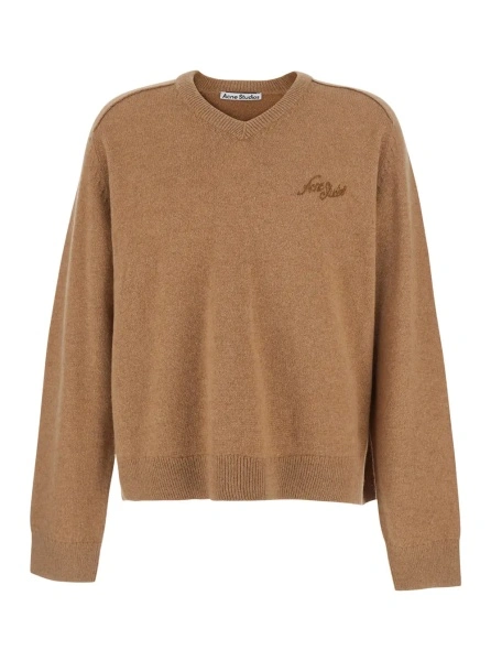 Pulover Acne Studios bej din lana