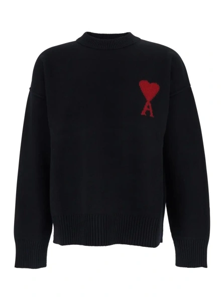 Pulover AMI Paris negru din lana